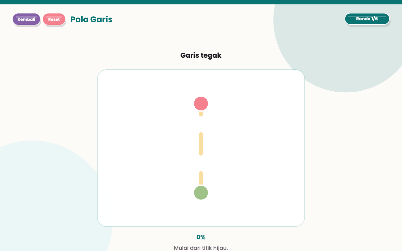 Tampilan Pola Garis dengan papan mengikuti garis.